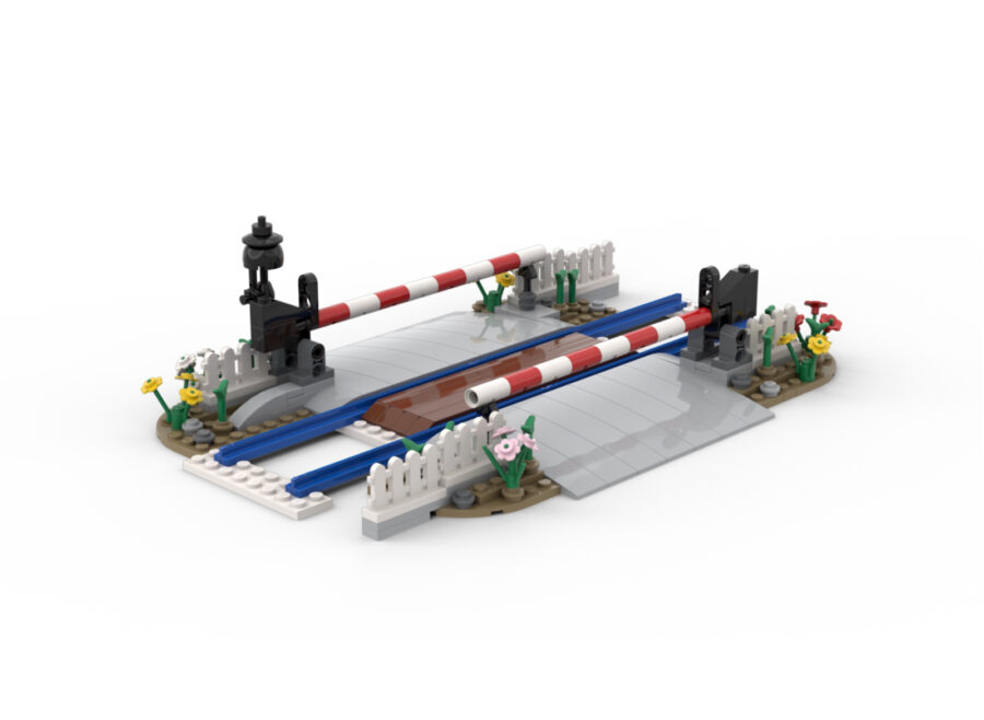 DL600 LEGO® MOC | LEVEL CROSSING WITH BOOM GATES & BELL | SINGLE TRACK