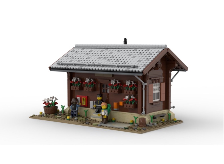 DL609-2 LEGO® MOC | RhB CADERA STATION | BLACK @ dolfmeister