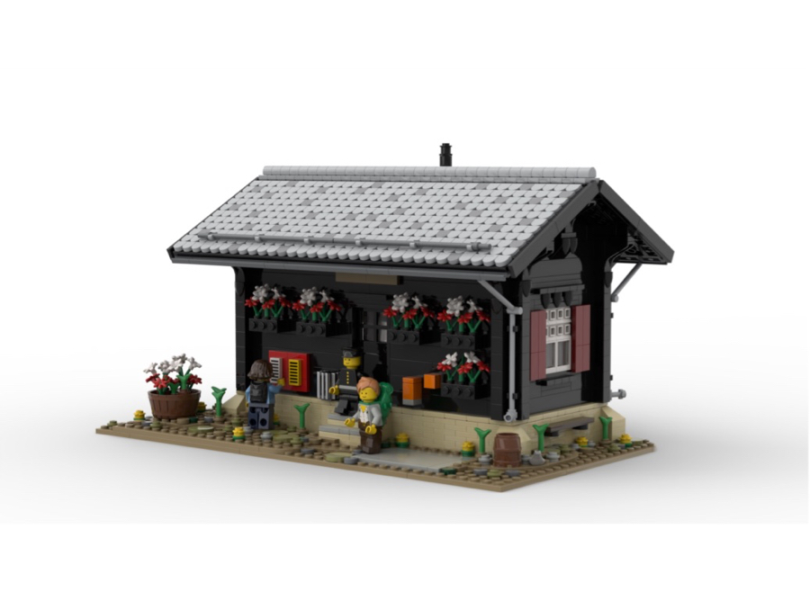 DL609-2 LEGO® MOC | RhB CADERA STATION | BLACK
