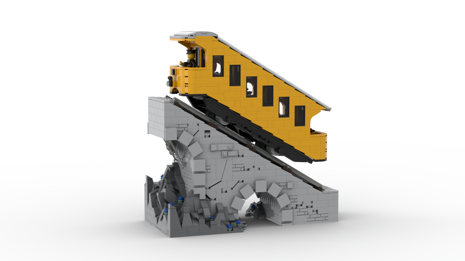 DL900-1-2 LEGO® MOC | DIORAMA | FUNICULAR CAR 2 | BRIGHT LIGHT ORANGE