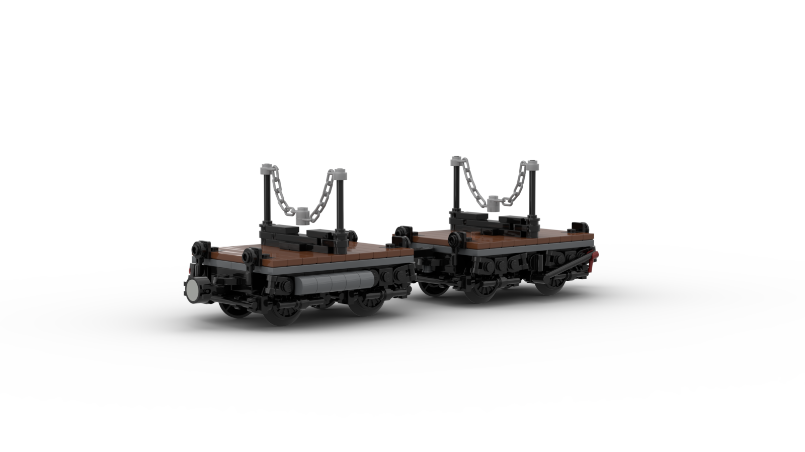 DL400-2 LEGO® MOC | RhB N1513 & N1520 LUMBER WAGONS WITHOUT LOAD