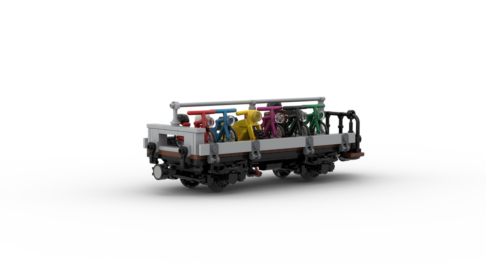 DL402-1 LEGO® MOC | RhB Lklp-v | BICYCLE FLAT WAGON | WITH LOAD