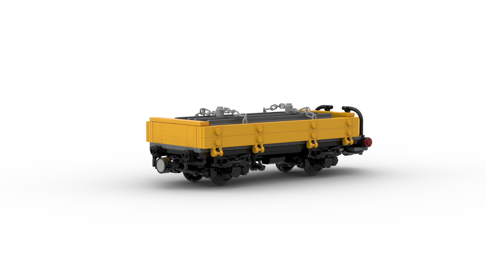 DL403-6 LEGO® MOC | RhB Kk-w | LOW SIDE FLAT WAGON | WITH RAIL LOAD