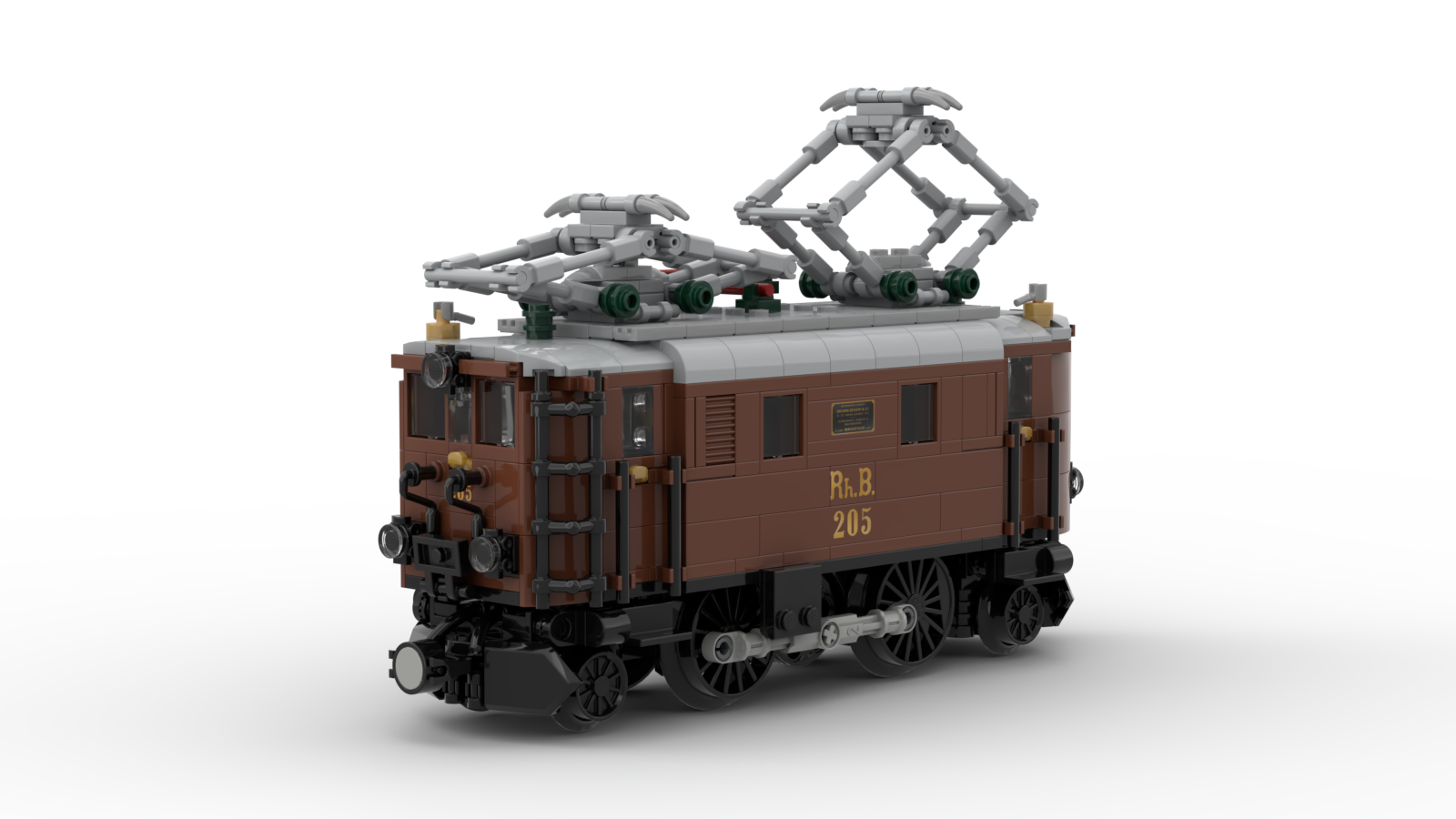 DL101-3 LEGO® MOC | RhB Ge 2/4 205 | REDDISH BROWN