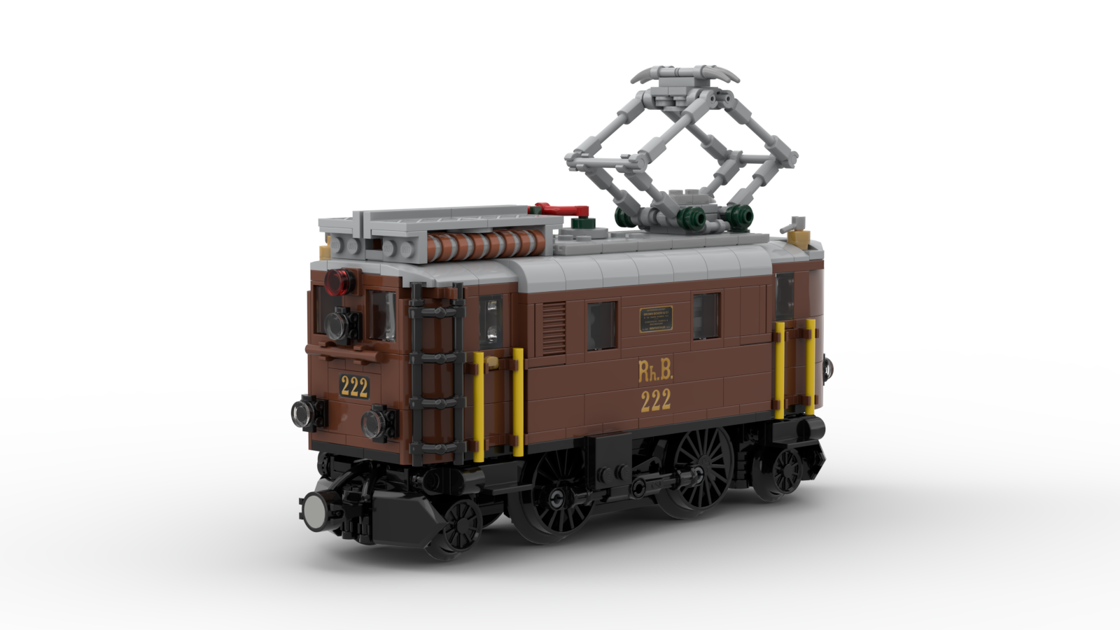 DL101-4 LEGO® MOC | RhB Ge 2/4 221 - 222 | REDDISH BROWN